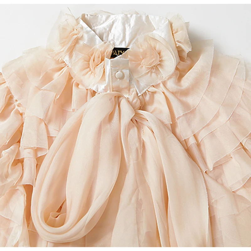 Высококачественная Новая Мода 2017 дизайнерский Топ Женская блузка с каскадными