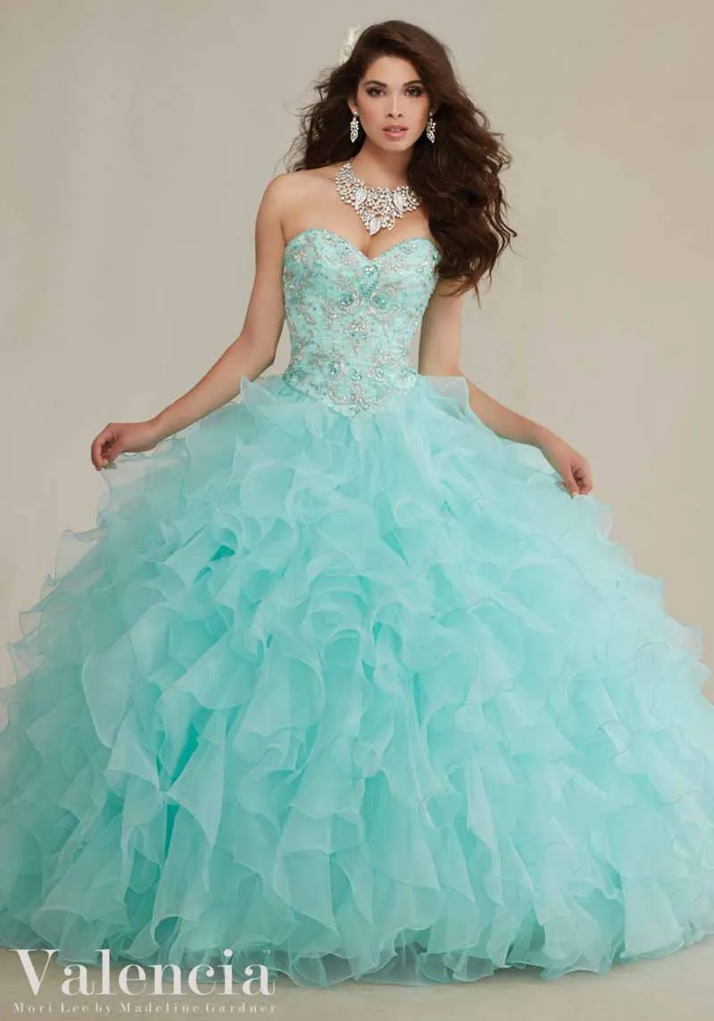 Вышивка и Бисероплетение на Раффлед Органзы Юбка Платья Quinceanera Бальное платье