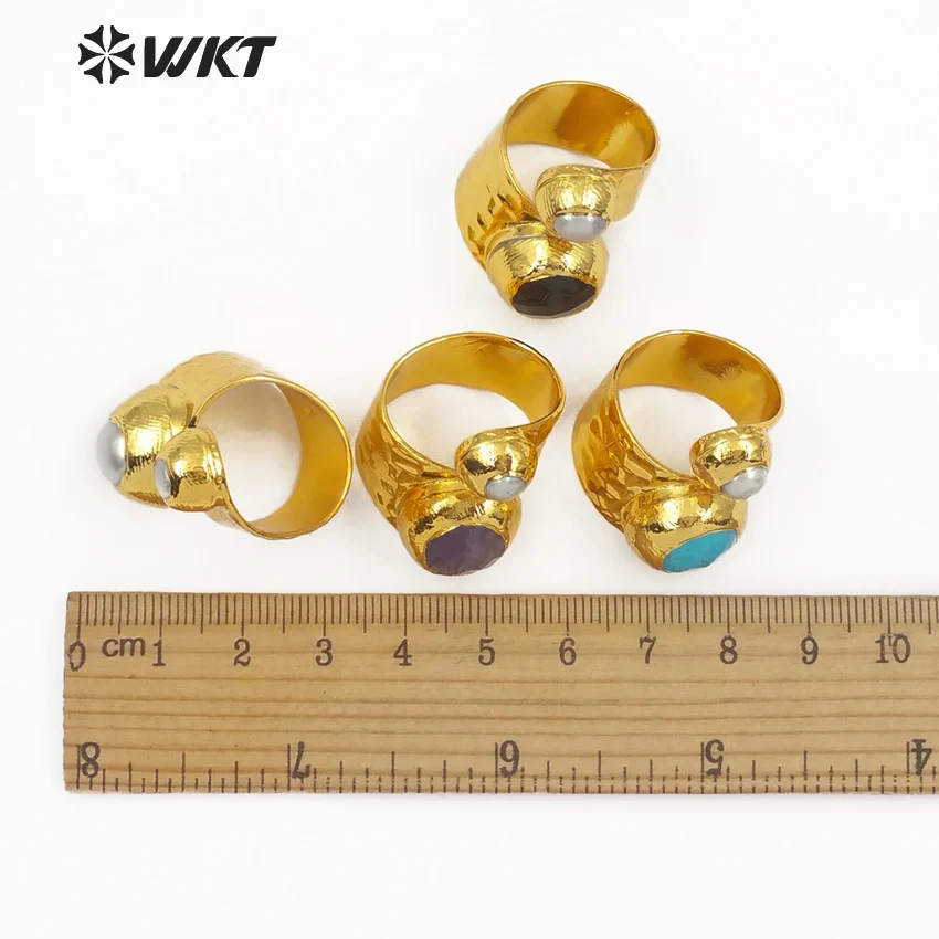 WT R329 WKT оптовая продажа 10 шт./лот новый стиль уникальное Двухслойное кольцо с
