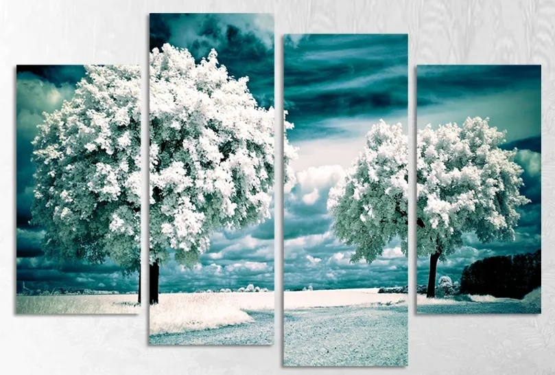 Лидер продаж 4 шт. картина маслом на холсте с изображением снежного леопарда