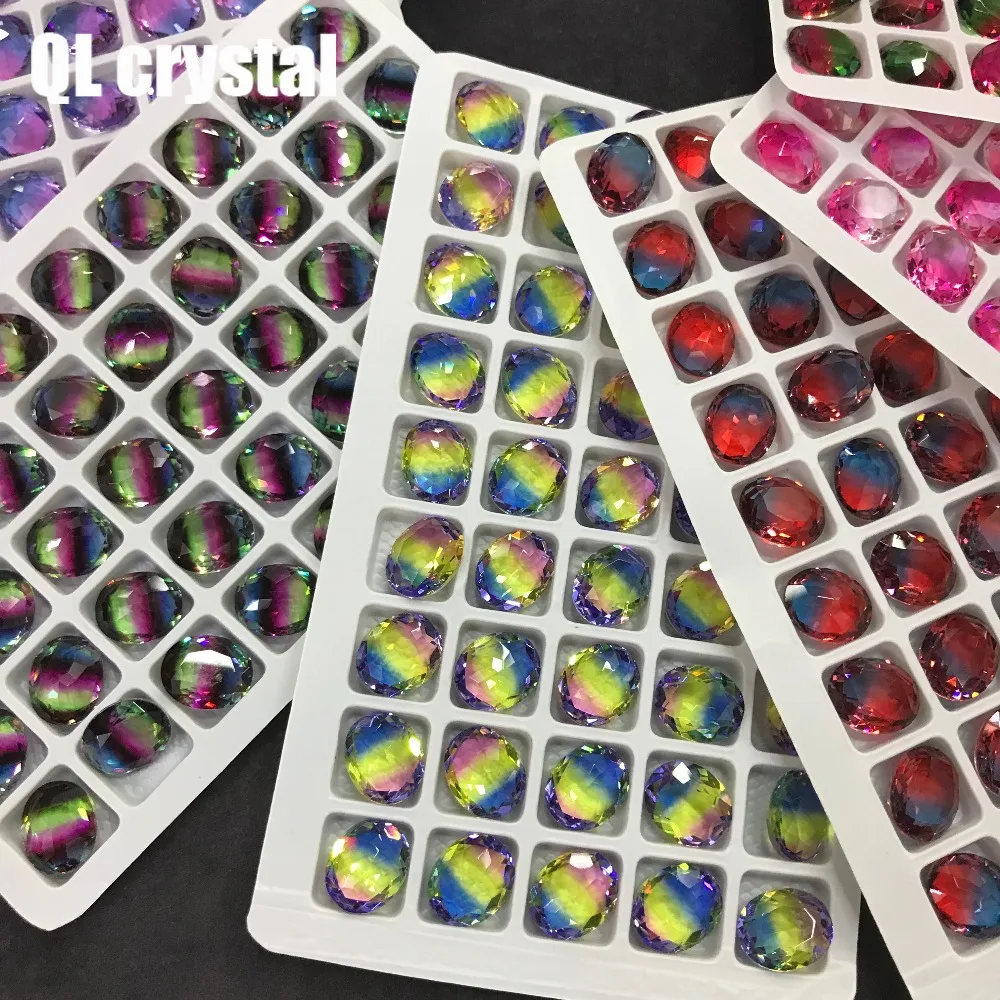 QL Хрустальный турмалин стеклянный кристалл 10x12 мм овальный камень с острым