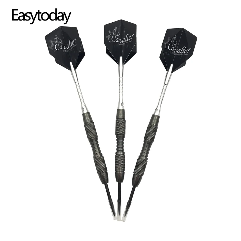 

Easytoday 3Pcs/set Professional Darts Steel Tip Hard Type Darts Set Tungsten Barrel Aluminum Silver White Shafts Darts Flights