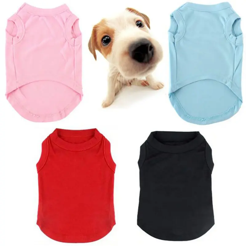 

New Dog T Shirt Vest Breathable Spring Summer Solid Clothes Star Pet Dog Clothing 4 Colors For Puppy