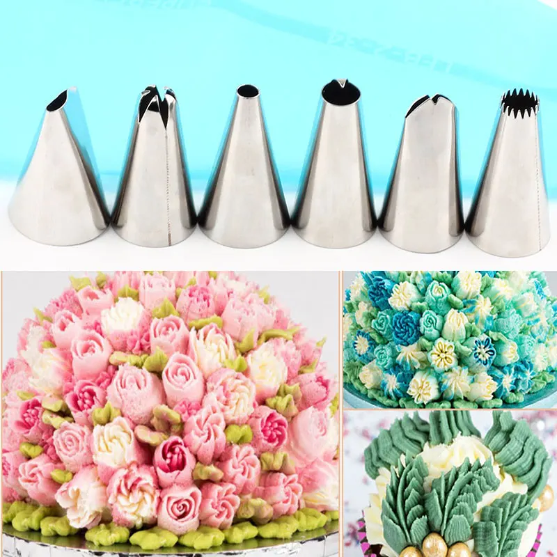 Набор кондитерских насадок из нержавеющей стали для глазирования 6 шт. 1