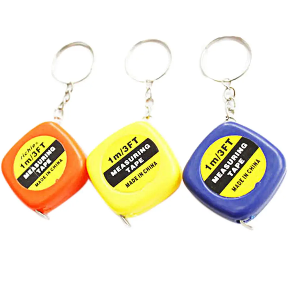 

1PCS 1M Mini Measures Keychain Key Ring Easy Tape Measure Pull Ruler Retractable Tape Measuring ToolsColor Random