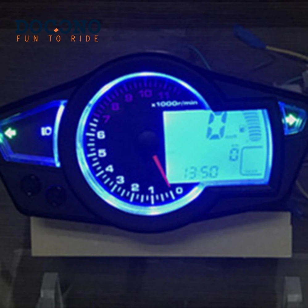 

11000 rpm 12V LCD Digital Speedometer Tachometer Odometer Motorcycle Km/h Backlight for all motorcycle