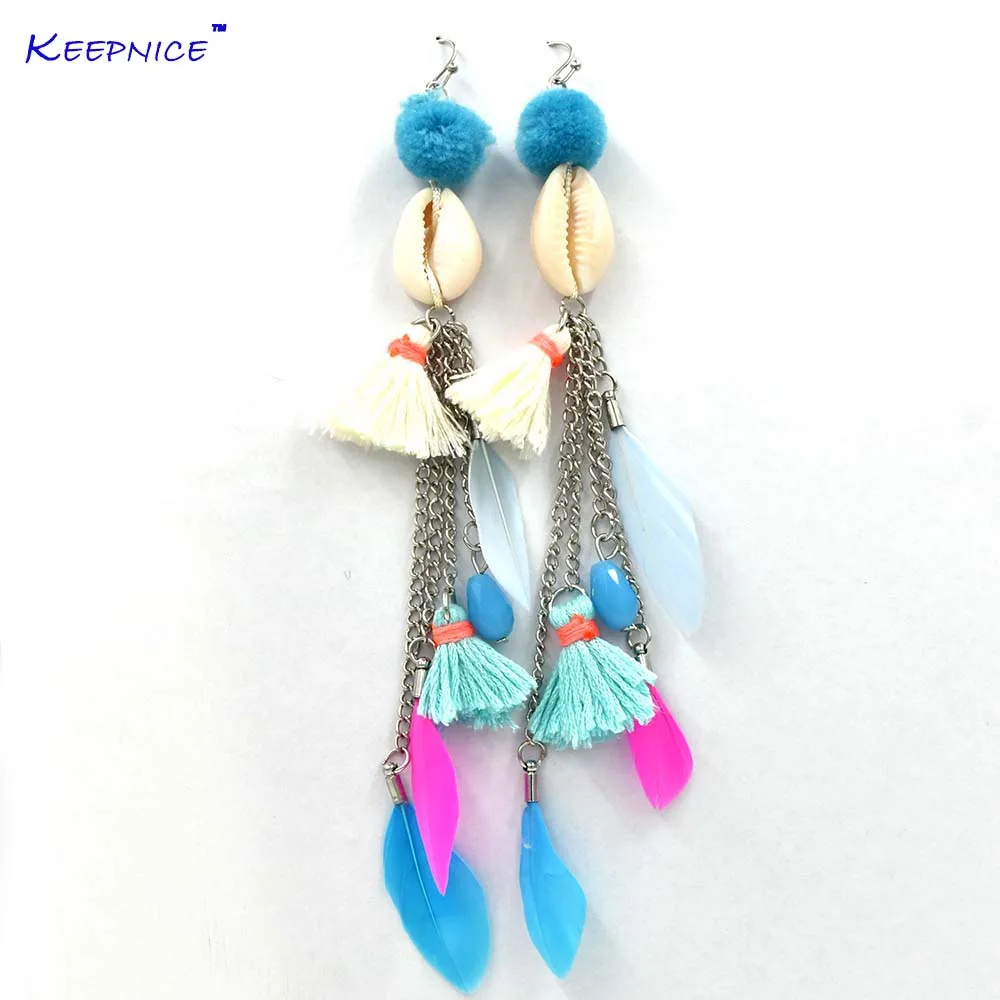 Новинка ручная работа этнические богемные висячие серьги в виде ракушек