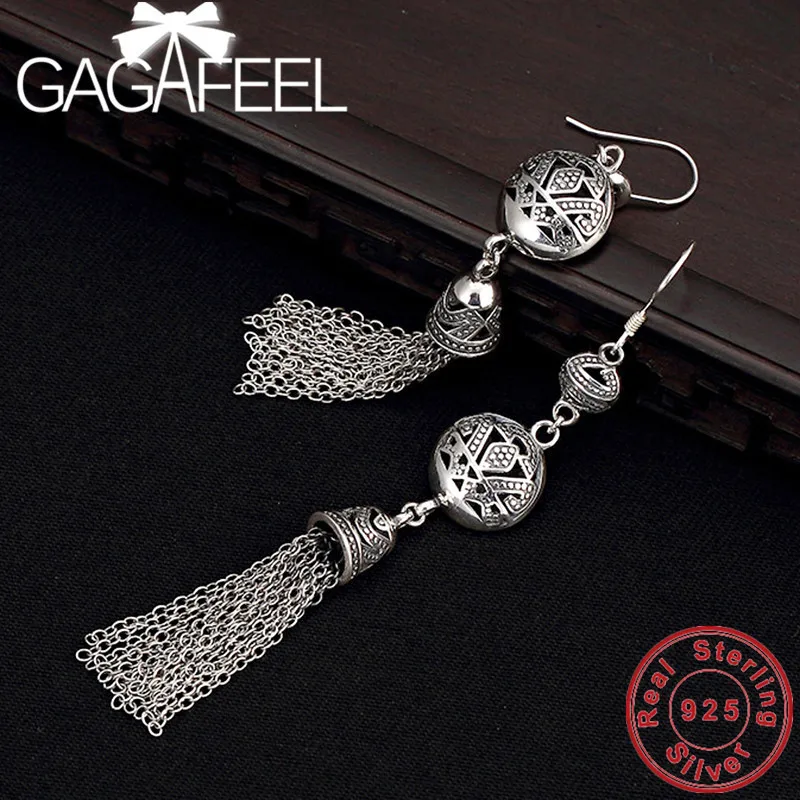 Женские серьги подвески GAGAFEEL из стерлингового серебра 925 пробы с цветком пиона