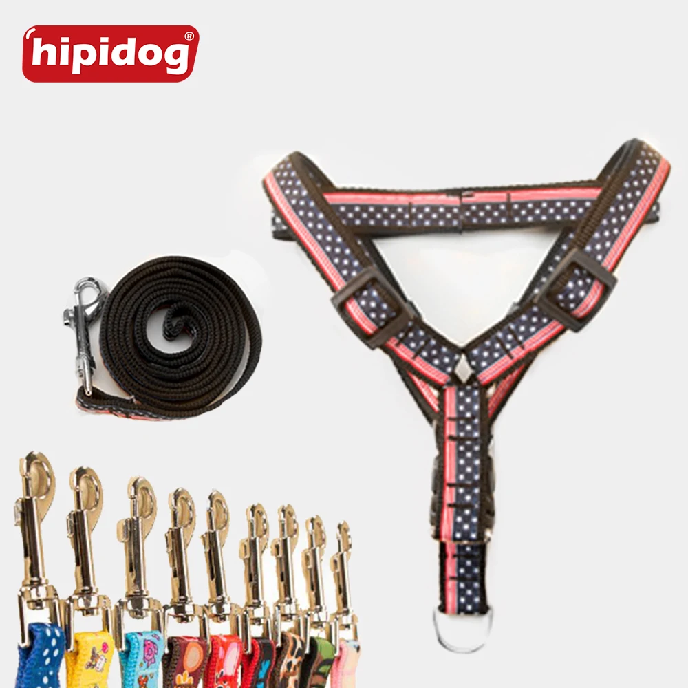 Hipidog поводок с принтом для собак Регулируемый прочный набор сверхмощный