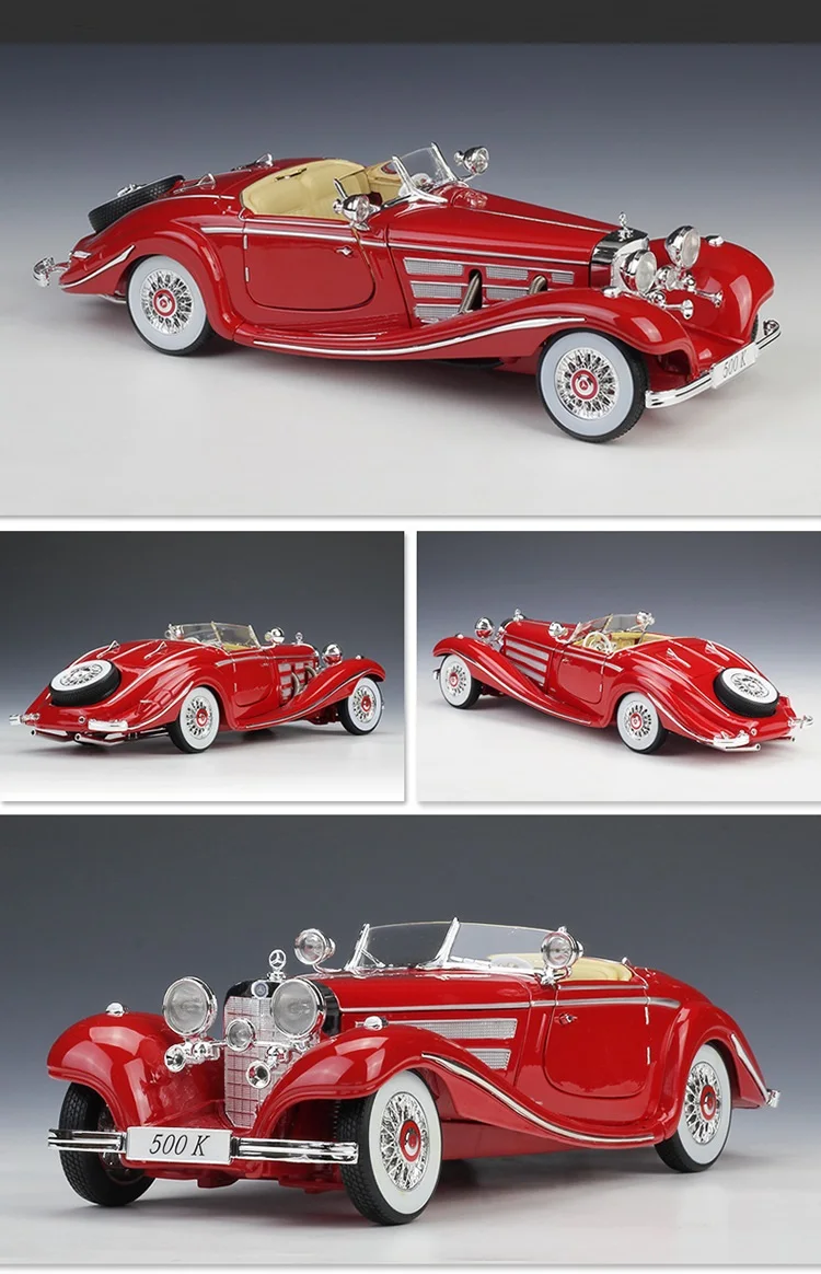 1:18 Maisto Benz 500K 1936 белый/красный/фиолетовый литье под давлением модель автомобиля