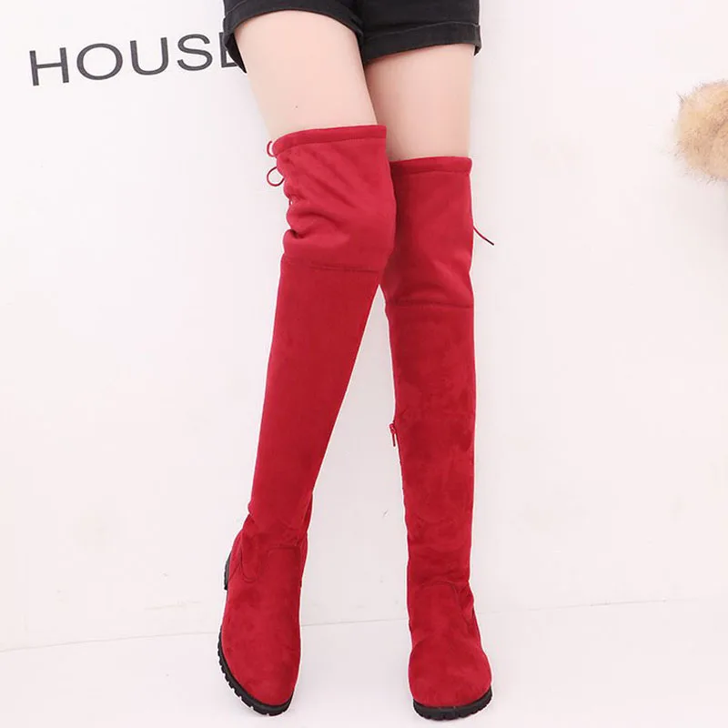 2019 модные женские туфли зимняя обувь Новые Сапоги выше колен Для женщин Высокие