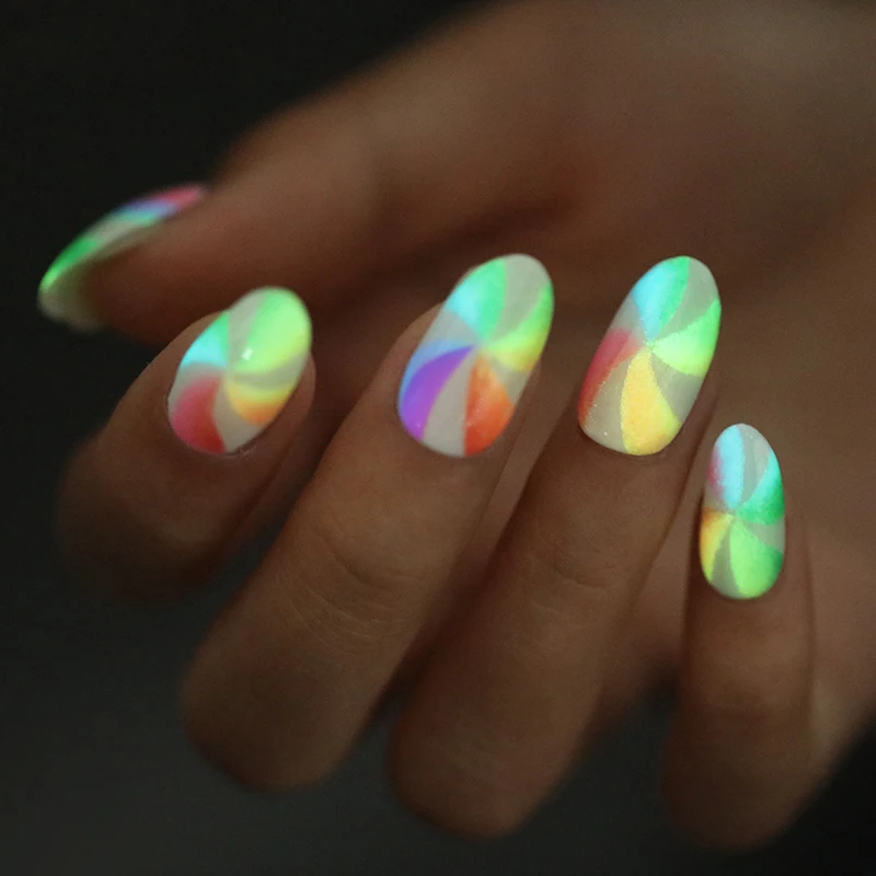 

NICOLE DIARY Luminous Acrylic Dip Powder Glow In Dark Natural Dry Nail Art Decorations Thermal Dipping Nail Powder Natural Dry