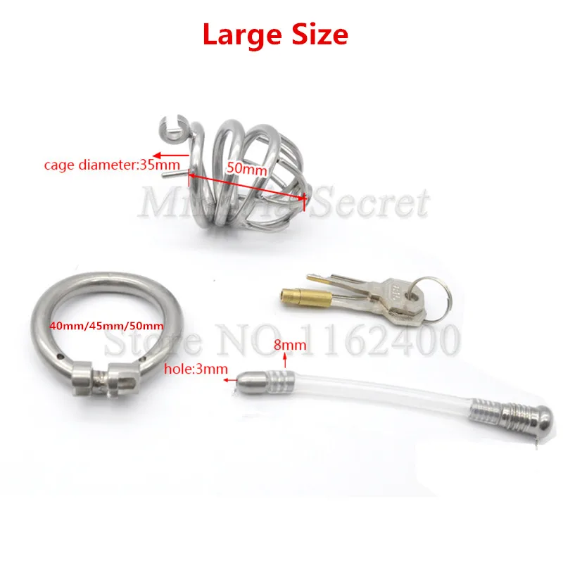 2020 Stainless Steel Male Chastity Device with Catheter Cock Cage Penis Rings Lock Fetish Slave BDSM Sex Toy For Men | Красота и