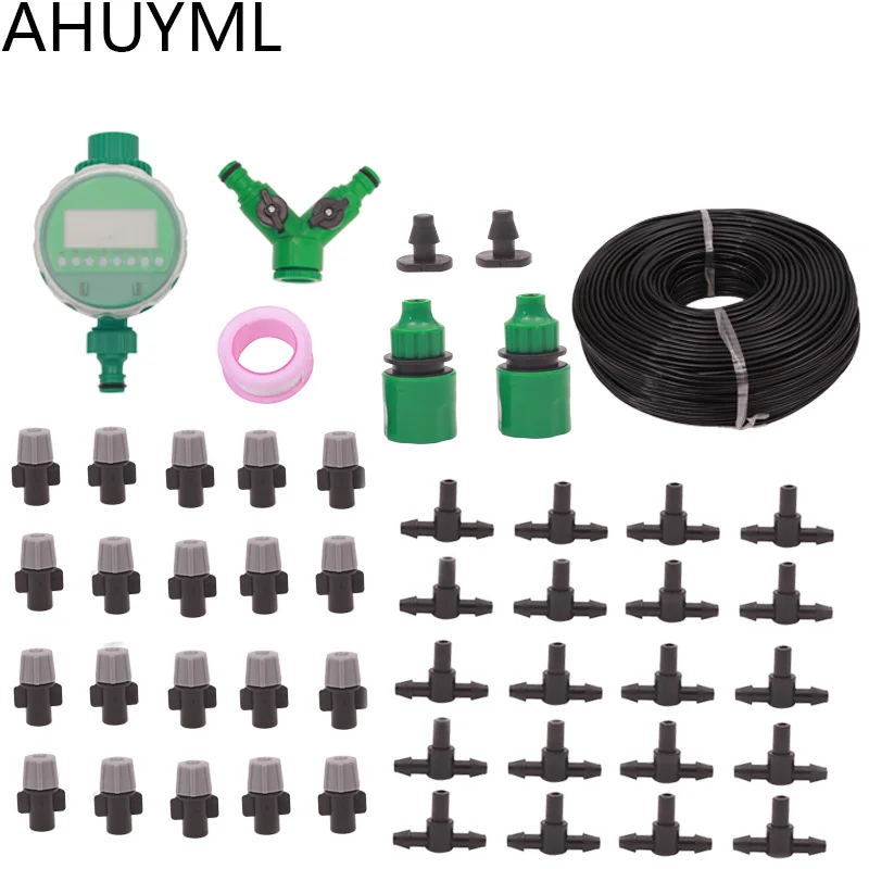

Умный комплект для полива растений, автоматическая садовая система полива, разъем, регулируемая Распылительная насадка, 20 м/25 м/30 м