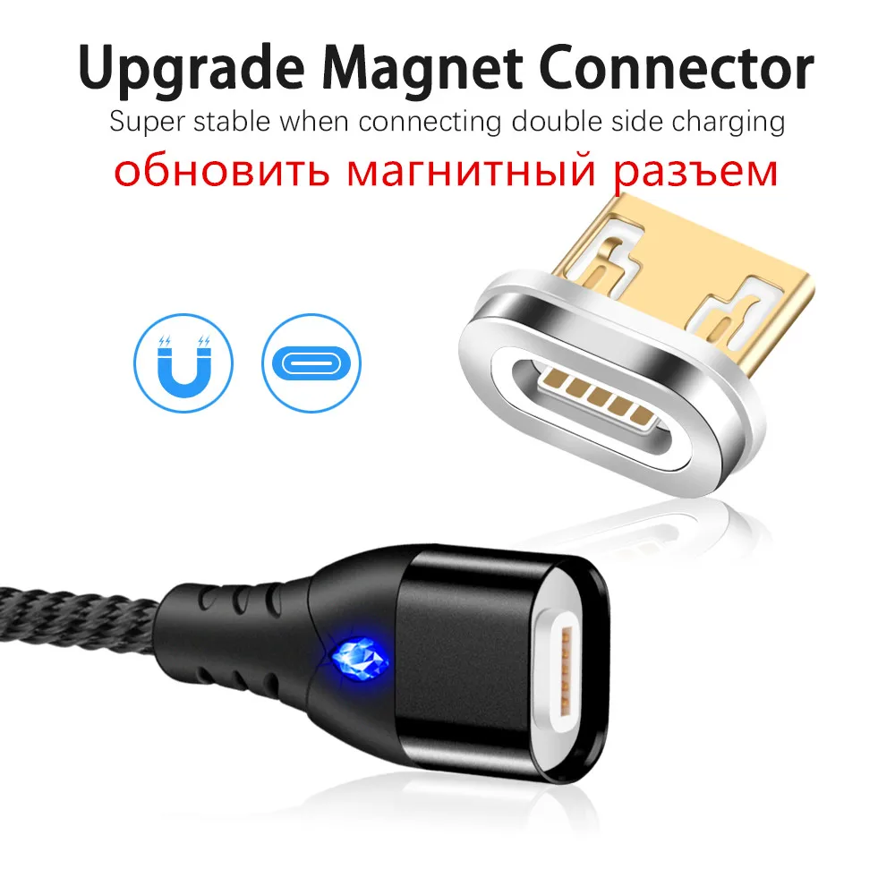 Marjay Магнитный Micro USB кабель для быстрой зарядки для Xiaomi Android USB ЗУ для мобильного телефона Кабели Магнитный шнур 1 м 2 м для samsung