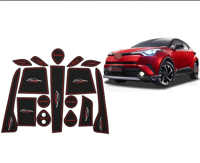 Противоскользящая внутренняя Подставка под стакан для Toyota CHR 2016 2019|Хромирование|