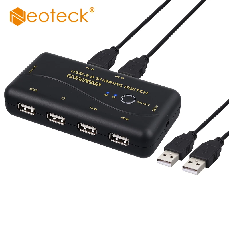 Переключатель Neoteck бесшовный USB 2 0 для совместного использования