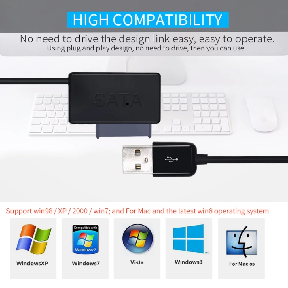 TISHRIC 7 + 6 13PIN SATA к USB 2 0 адаптеру для ноутбука 5 дюймов HDD SSD DVD жесткий диск/привод