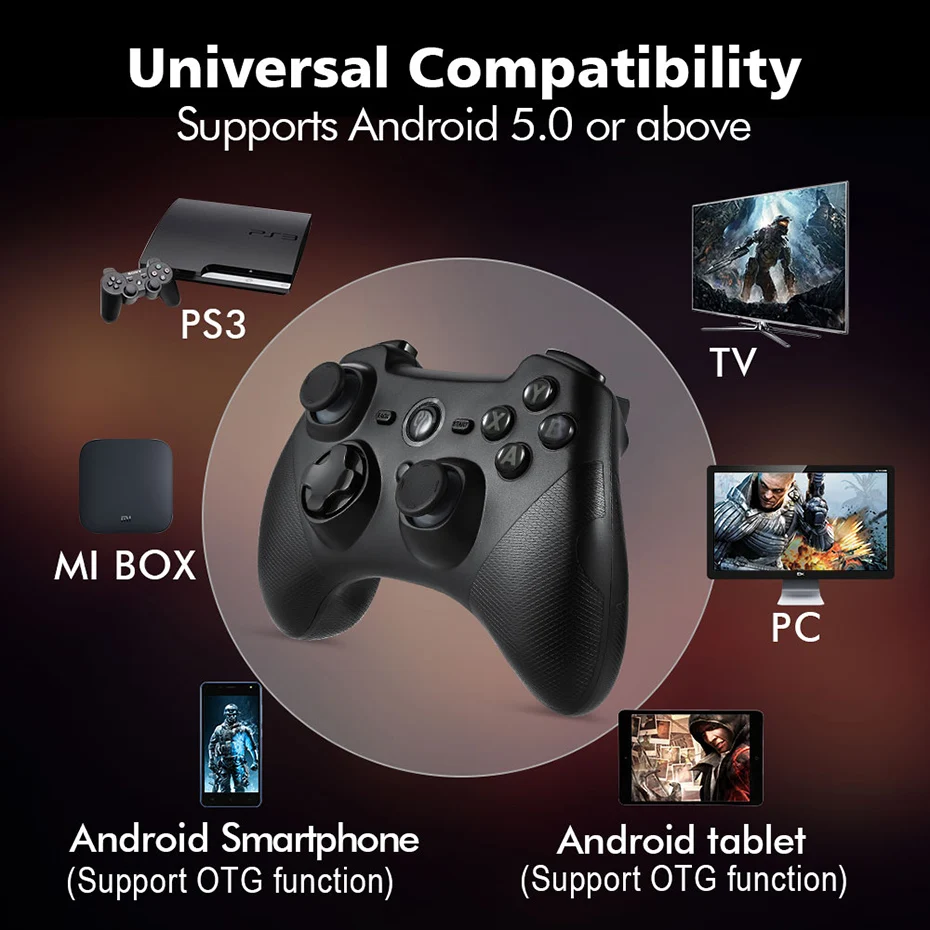 EasySMX ESM-9101 геймпад для Xiaomi Mi TV Box 3 игровой контроллер Xiaomi Mi TV Box S с двойной вибрацией турбо Android геймпад
