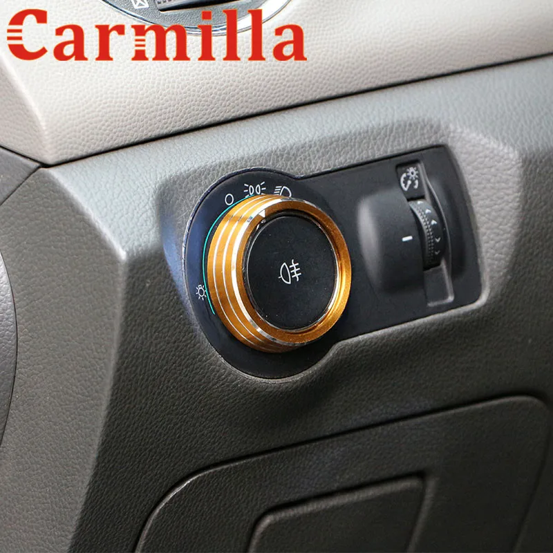 Carmilla алюминиевый сплав лампа украшение для переключателя фар наклейка для Chevrolet Malibu Cruze Trax Opel Mokka ASTRA J Insignia
