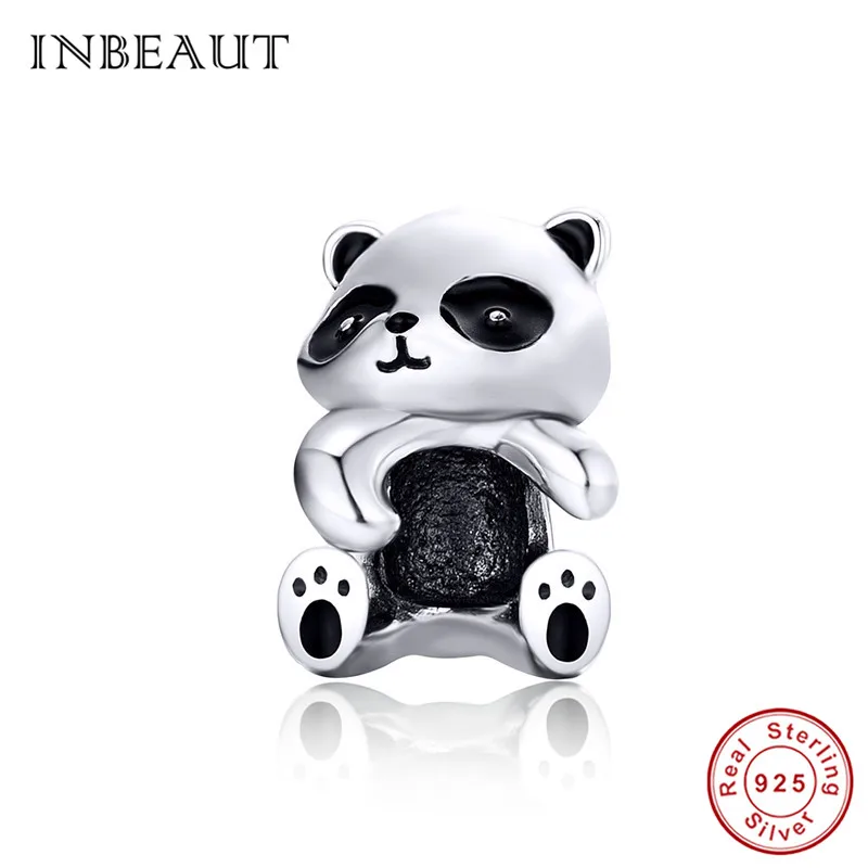 INBEAUT Лидер продаж 925 пробы серебряный милый кот Единорог собака Бусины fit Pandora браслет панда Подвески Кролик ювелирных изделий