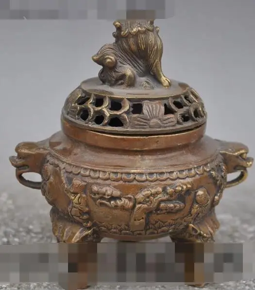 Песня voge Gem s6105 5 &quotКитай буддизм Бронзовый мальчиков парень Foo Dog лев зверь