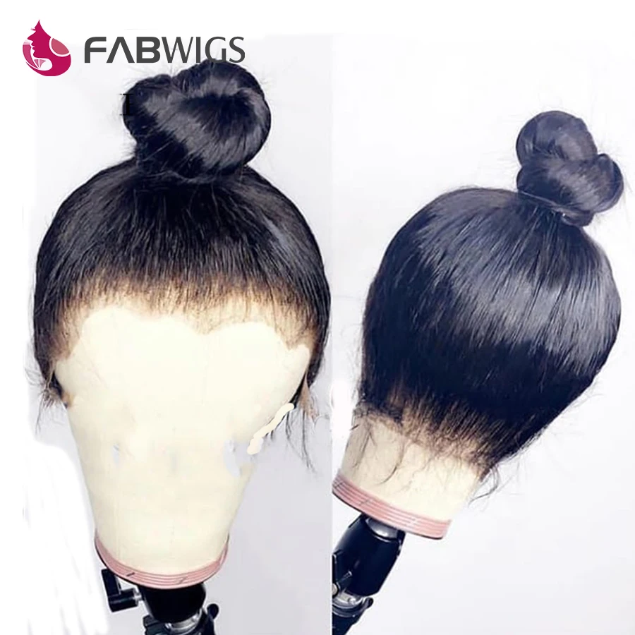 Fabwigs 360 синтетический Frontal шнурка волос Парик предварительно сорвал с ребенком волос Малайзии прямые Синтетический Frontal шнурка вол