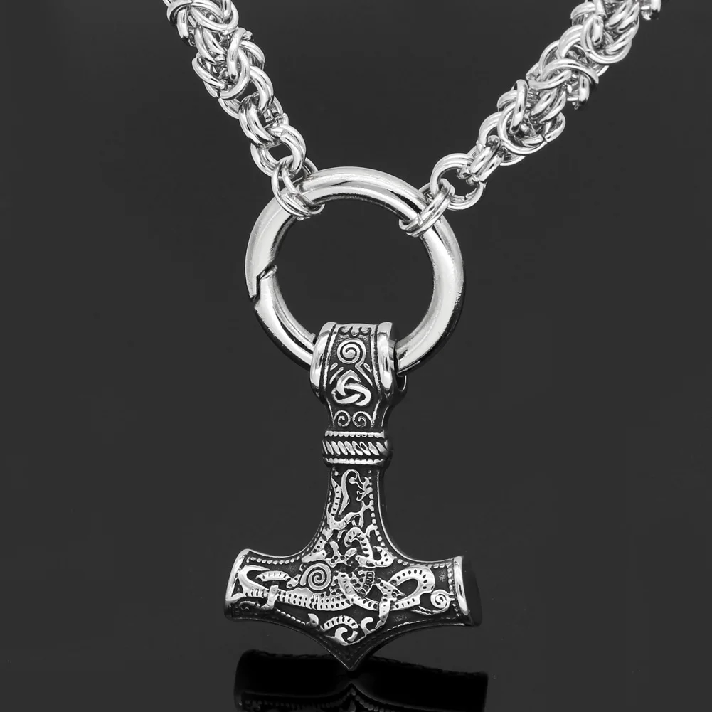 Мужской Молот Тора из нержавеющей стали 316L амулет MJOLNIR кулон ожерелье цепочка King |