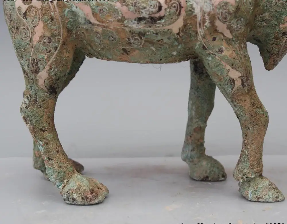 Китайская династия старая чистая бронза Серебряная позолота лама oont Bactrian