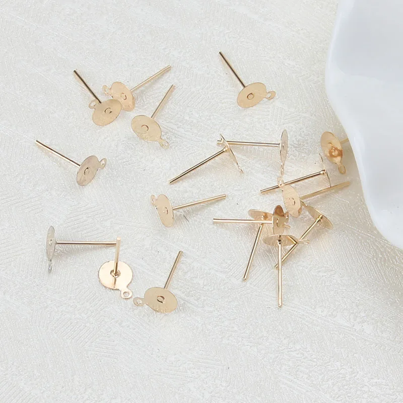 50 шт./лот 8/10 мм золото/розовое золото серьги кольца pin ювелирных аксессуаров