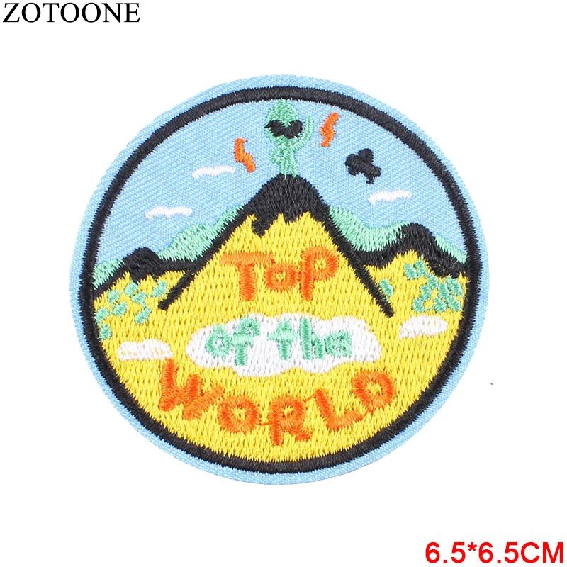 ZOTOONE 1PC Round UFO Astronaut Iron on Patch Clothes Embroidery Applique Clothing Sewing Supplies Decorative Badge Sew | Дом и сад