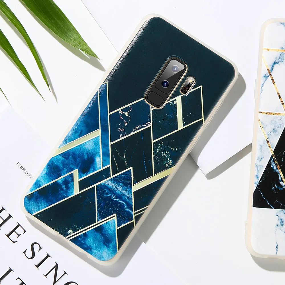 KISSCASE геометрический помощи чехол для samsung S9 силиконовый под мрамор Galaxy A7 A5 J3 J5 2018