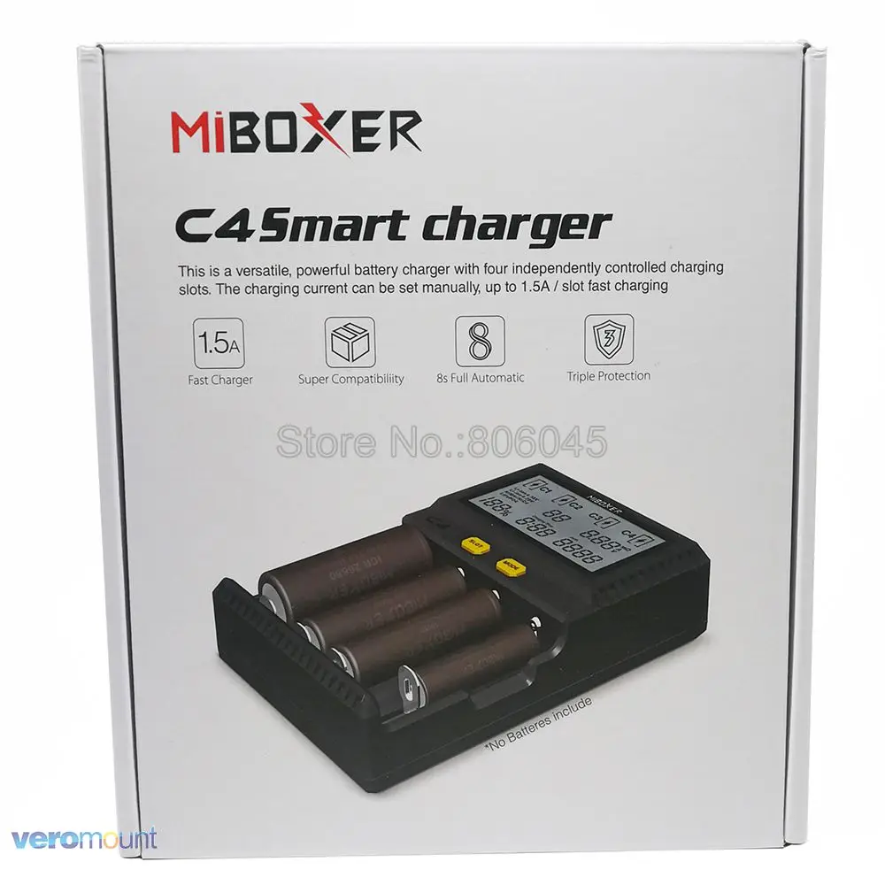 Зарядное устройство C4 Miboxer C4UPGRADE для аккумуляторов 10340 10440 AA AAA 14500 18650 26650