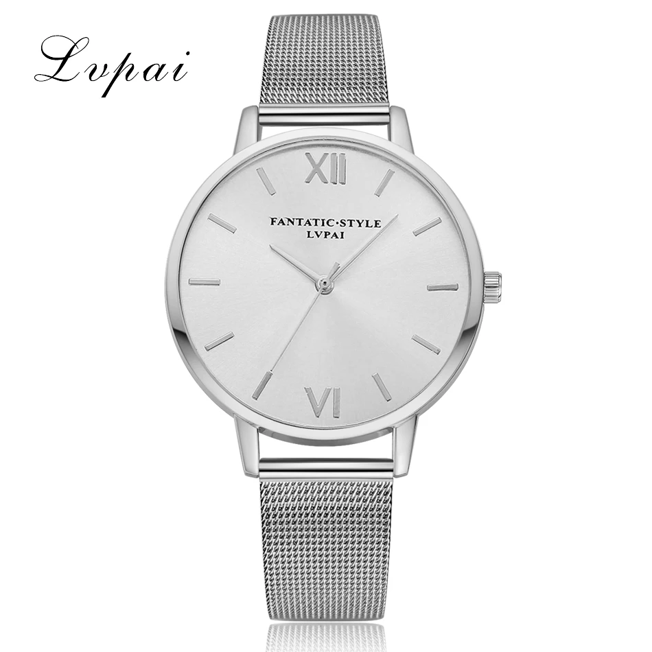 Lvpai Новые Серебряные Женщины Часы Класса Люкс Браслет Платье Смотреть Сетка