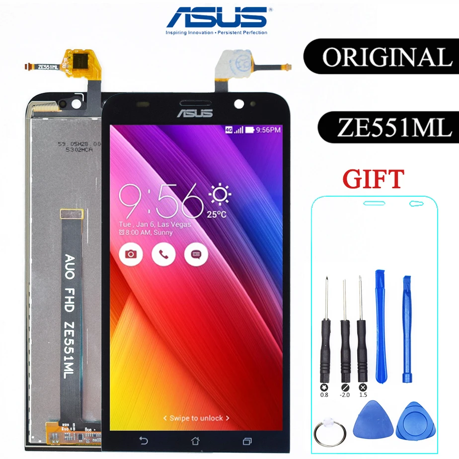 Оригинальный ЖК дисплей 5 дюйма для ASUS Zenfone 2 ZE551ML сенсорный экран дигитайзер рамка