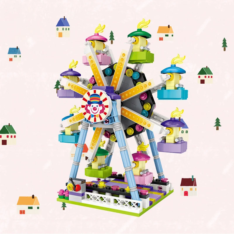 Колесо обозрения бампер Автомобиль Поворотный самолет Merry-go-round микро Алмазная