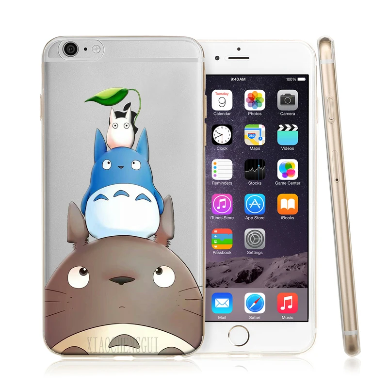 Милый мягкий прозрачный чехол для iPhone 5 55S SE 6 6S 7 8 Plus X с изображением Тоторо из