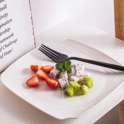 Тарелки и тарелки из керамики глазури с узором камня salver Solid Square steak фрукты салат