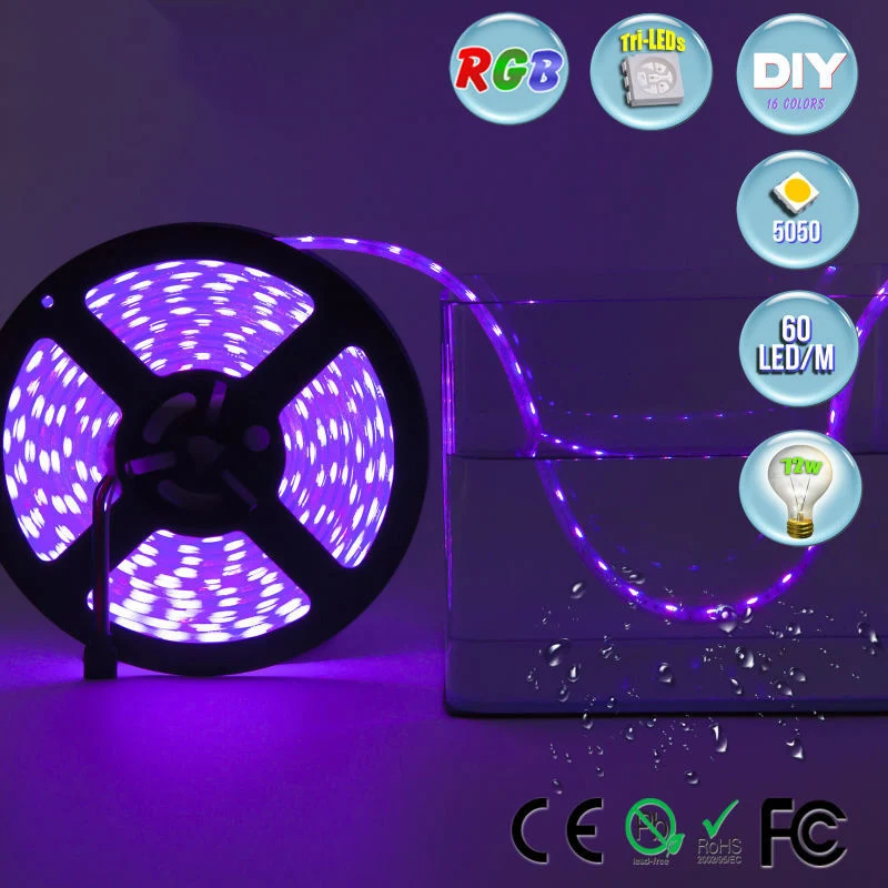 IP67 IP68 силиконовая трубка Водонепроницаемая светодиодная лента 5050 DC12 в RGB белый