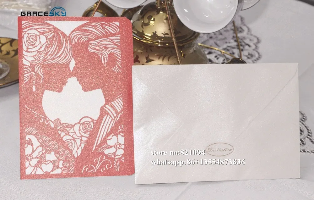 30 шт. Бесплатная доставка Новые карманные свадебные пригласительные открытки с