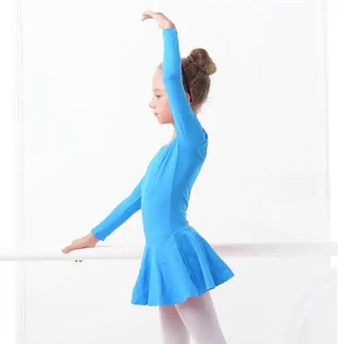 Leotard Long Sleeve Хлопковое балетное платье для танцев; детская одежда для балета для маленьких девочек; детское гимнастическое трико; тренировочная Одежда для танцев - Цвет: Leotard Long Sleeve