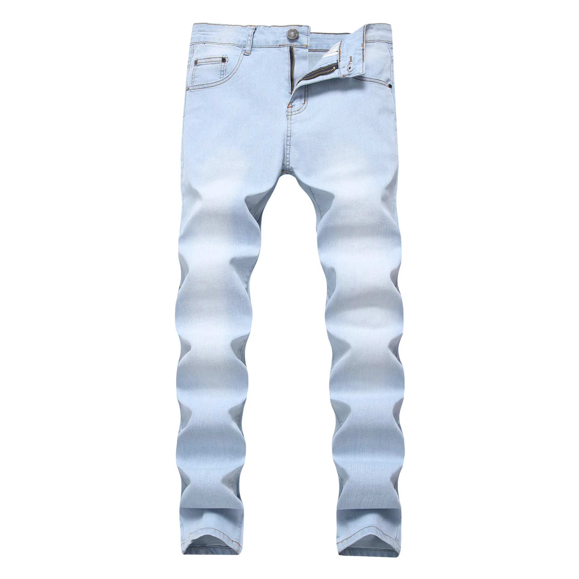 Silentsea серый Рваные джинсы Для мужчин простой Denim Тощий бренд Slim Fit Марка Жан брюки плюс Размеры байкерские джинсы