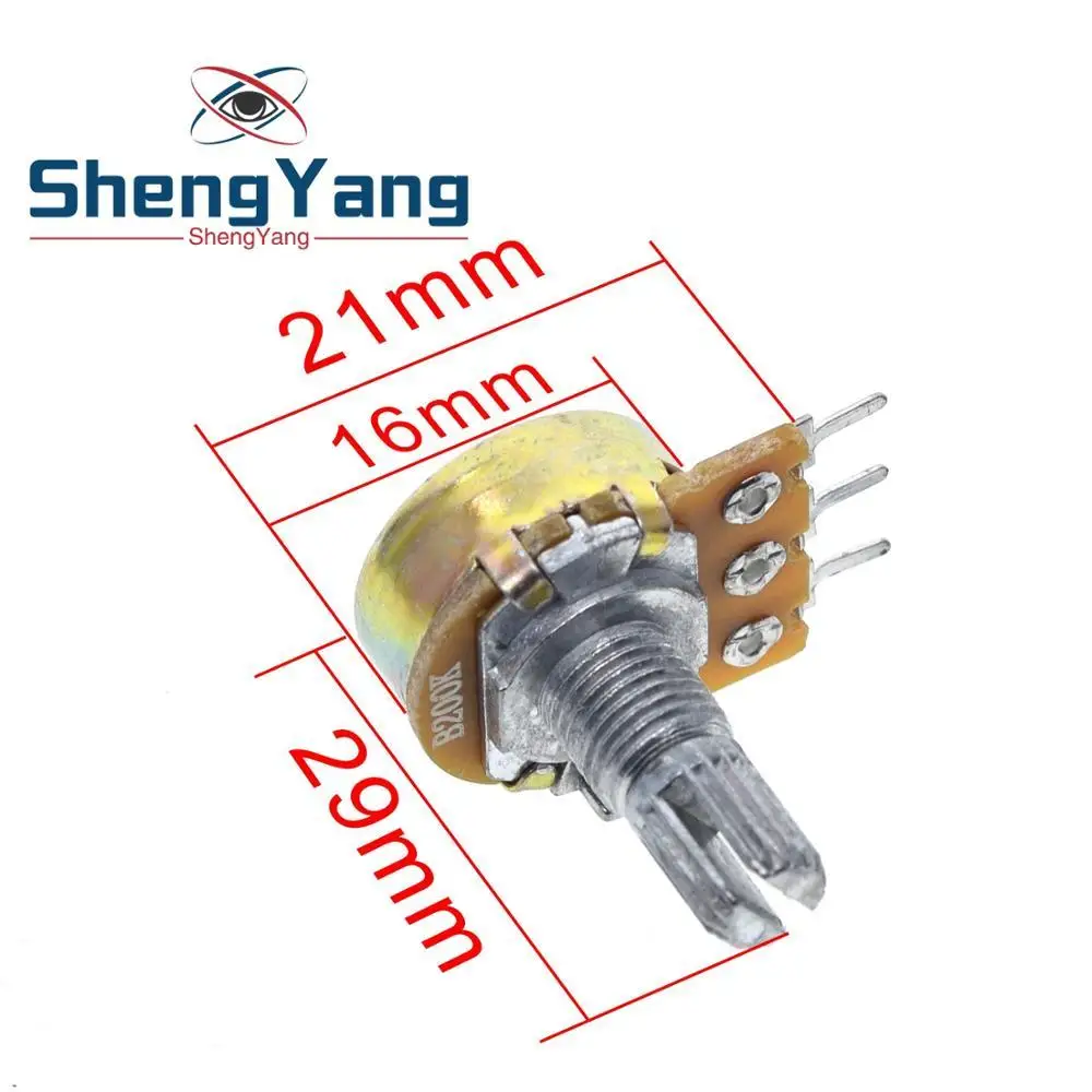 10 шт. ShengYang стерео/pa/потенциометр уплотнения WH148 B1k B2k B5k B10k B20k B50k B100k B250k B500k B1M 15 мм 3