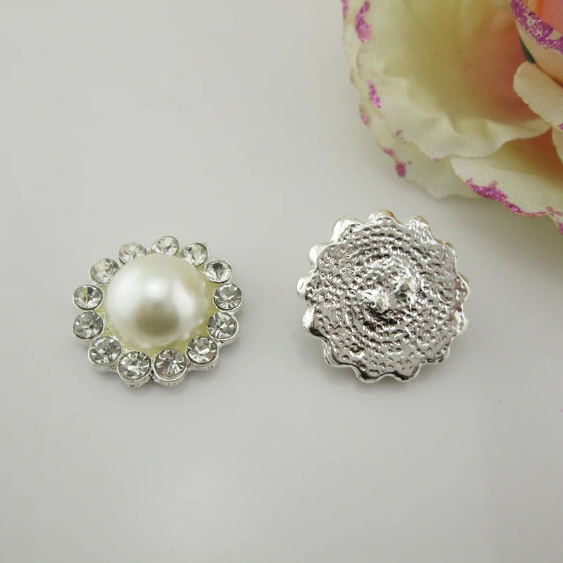 (BT141 22 мм) 20 шт. жемчужные пуговицы с плоской задней стороной|rhinestone flatback button|flatback