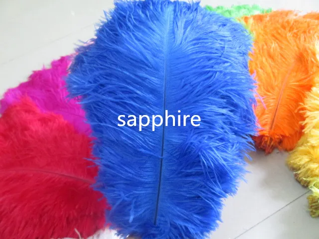 sapphire Новинка! 10 шт 25-30 см/10-12 дюймов красивые страусиные перья, diy ювелирные аксессуары, свадебные украшения - Color: sapphire