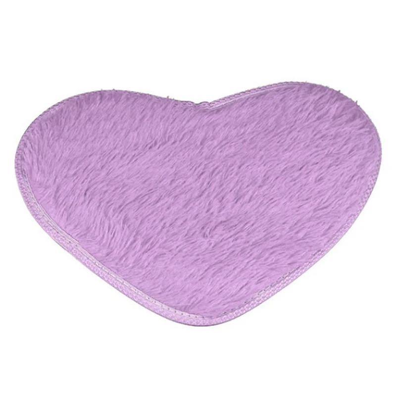 Purple 1 шт. 40 см* 28 см коврики Нескользящие в форме сердца ванна детская комната Кухня Декор для ванной, дома - Цвет: Purple