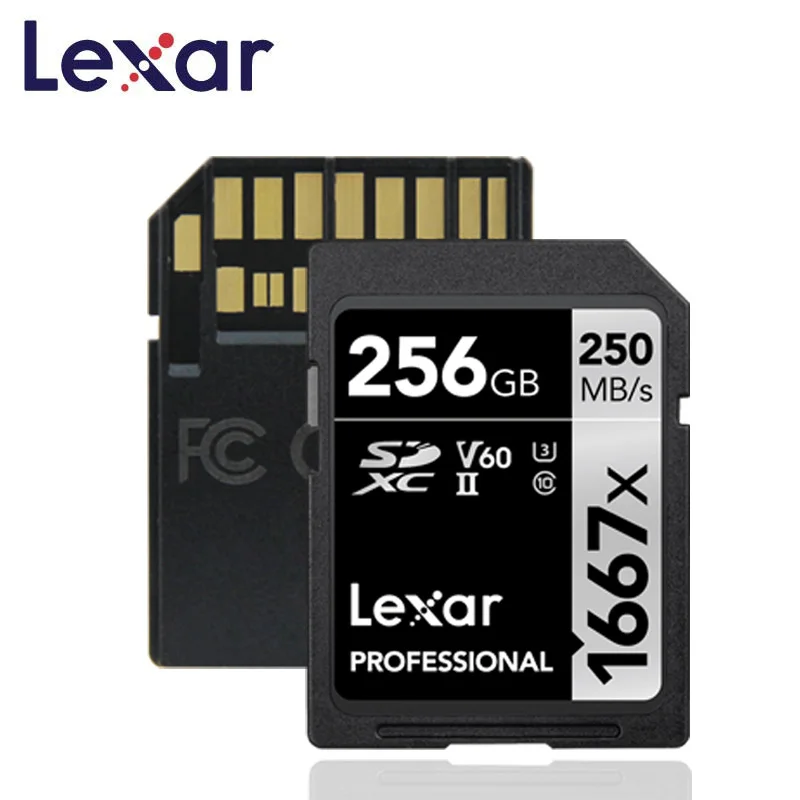 

Оригинал Lexar Professional SD флэш-карты памяти 1667x SDXC UHS-II класс 10 V60 256 ГБ карта для 1080p 3D 4K видеокамеры карты