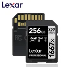 Оригинал Lexar Professional SD флэш-карты памяти 1667x SDXC UHS-II класс 10 V60 256 ГБ карта для 1080p 3D 4K видеокамеры карты