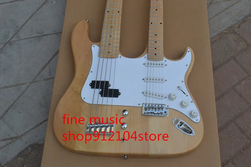 New Big John Double Neck 5 струн электрический бас с 6 струнами гитара корпусом из липы