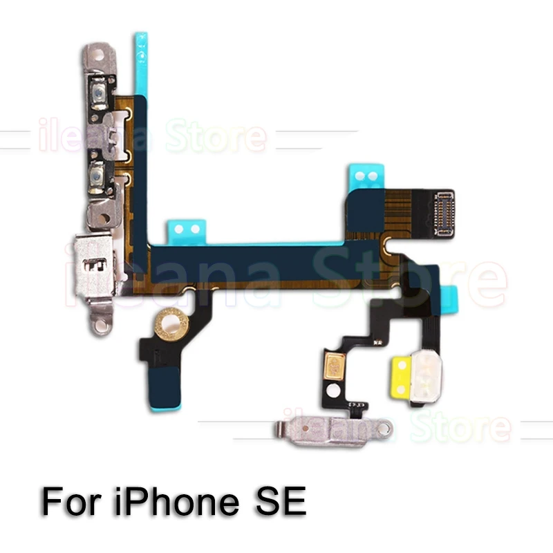 For iPhone SE Гибкий кабель для iPhone 5 5C с кнопкой отключения звука и металлическим держателем для iPhone 5S, se Запасная часть - Цвет: For iPhone SE